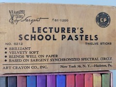 Vintage Brushes Colors By Sargent Lectures School Pastels No.6212, 12 sticks