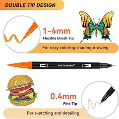 72 Colors Art Paint Markers, Dual Tip Acrylic Paint Pens with Brush Tip & Fi