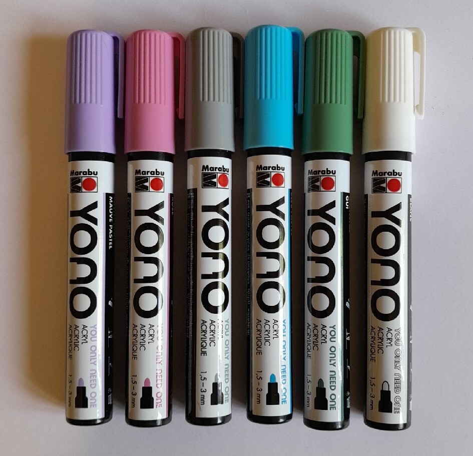 Marabu YONO Pastel Acrylic Marker Art Pen Set Of 6