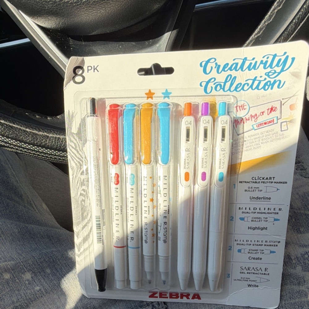 Zebra Creativity Collection 8 PK Multicolor Artists’ Pens & Markers Set
