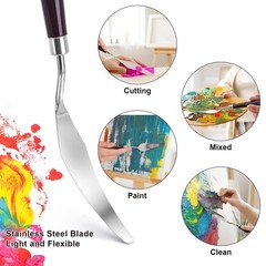 5 Piece Palette Knife Painting Set for Oil Acrylic Art Supplies