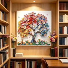 SHICERNHJ 5D Diamond Art Kits for Adults 12 inches x 12 inches, Flower Tree