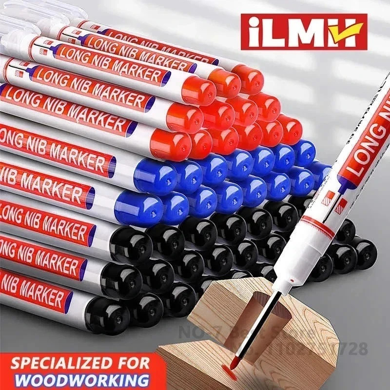 Marker Deep Hole 4Red 4Black pcs20mm Long Nib Waterproof Metal Perforating Pen