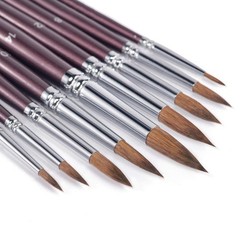 Sable Watercolor Brushes, Fuumuui 9pcs Detail to Mop Sable Brushes Round Poin…