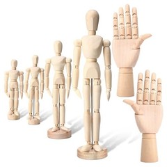 6Pack Artist Wooden Mannequin,4.5/5.5/8/12Inch Drawing Figure Model Wooden2509