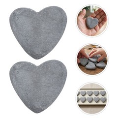 10Pcs Durable Heart Shaped Painting Stones Smooth Polished Rocks for Crafts