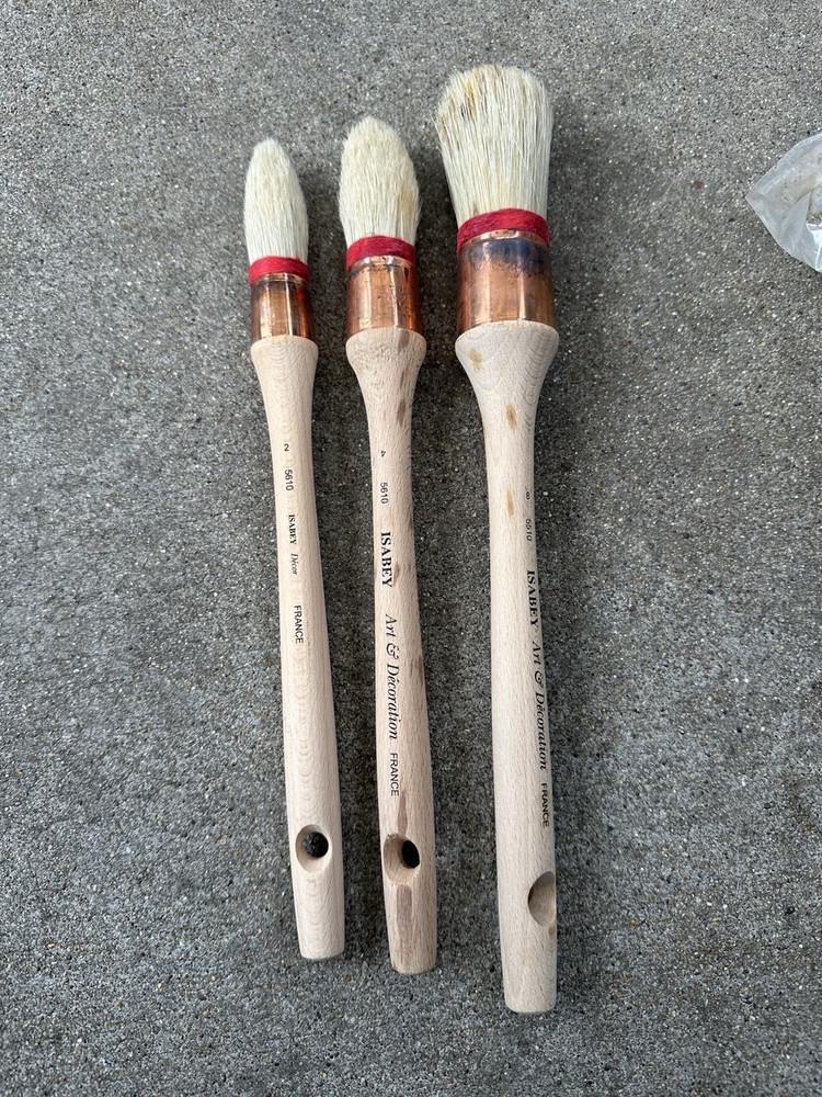 Lot of 3 Isabey Artist Paint Brush 5510 (size 8) & 5610 (size 2 & 4)