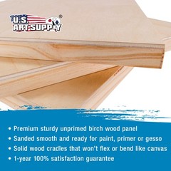 24″ x 24″ Studio 3/4″ Profile Depth Artist Wood Pouring Panel Boards Pack of 2