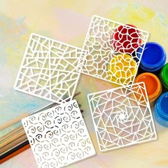 25Pcs Mixed Geometric Stencils Hollow Painting Stencils Plastic Drawing Templ…