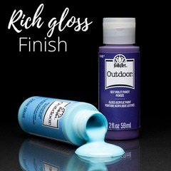 FolkArt Outdoor Gloss Acrylic Craft 2 Fl Oz (Pack of 12), 12 Assorted Colors