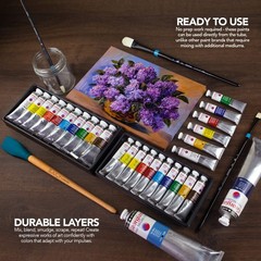 Georgian 6-Tube Starter Water Mixable Oil Paint Set – Art Paints for Canvas P…