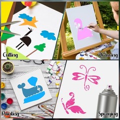 100 Pcs Small Stencils for Crafts, 2 Inch Reusable Cute Stencils for Painting…