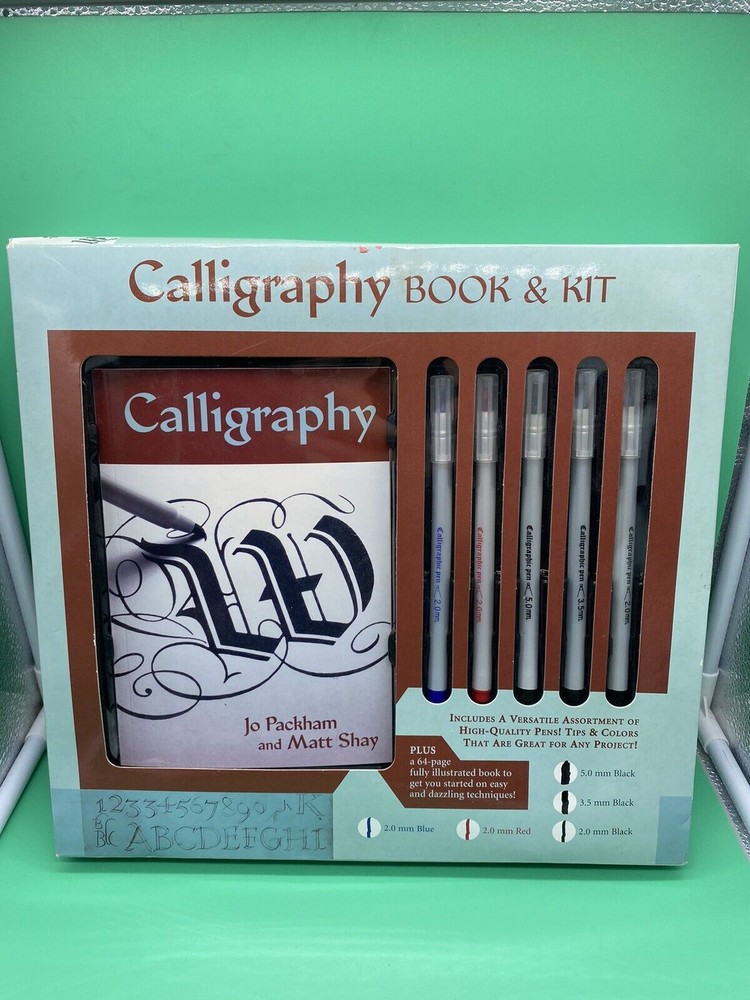 NEW Calligraphy Practical Book & Kit-Includes 5 Pens & Workbook Jo Packham Shay