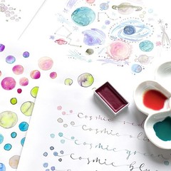 Kuretake GANSAI TAMBI GRANULATING COLOR II 5 colors set, Watercolor Paint Set…