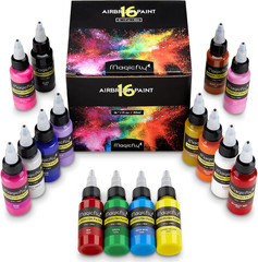 Airbrush Paint, 16 Colors Acrylic Airbrush Paint Set (30 Ml/1 Oz), Ready to Spra