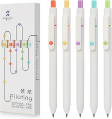 Stylish 5-Count Gel Pens with Quick Dry Ink – Ideal for School & Office Supplies