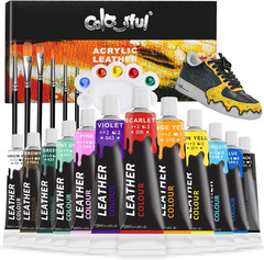 Acrylic Leather Paint for Shoe Painting- 12 Colors Leather Paint for Bag & Walle