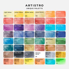 ARTISTRO Watercolor Paint Set – 48 Vivid Colors in Portable Box, Including Me…