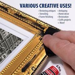Rub N Buff Wax Metallic Finish 4 Color Kit – Antique Gold Silver Leaf Gold Leaf