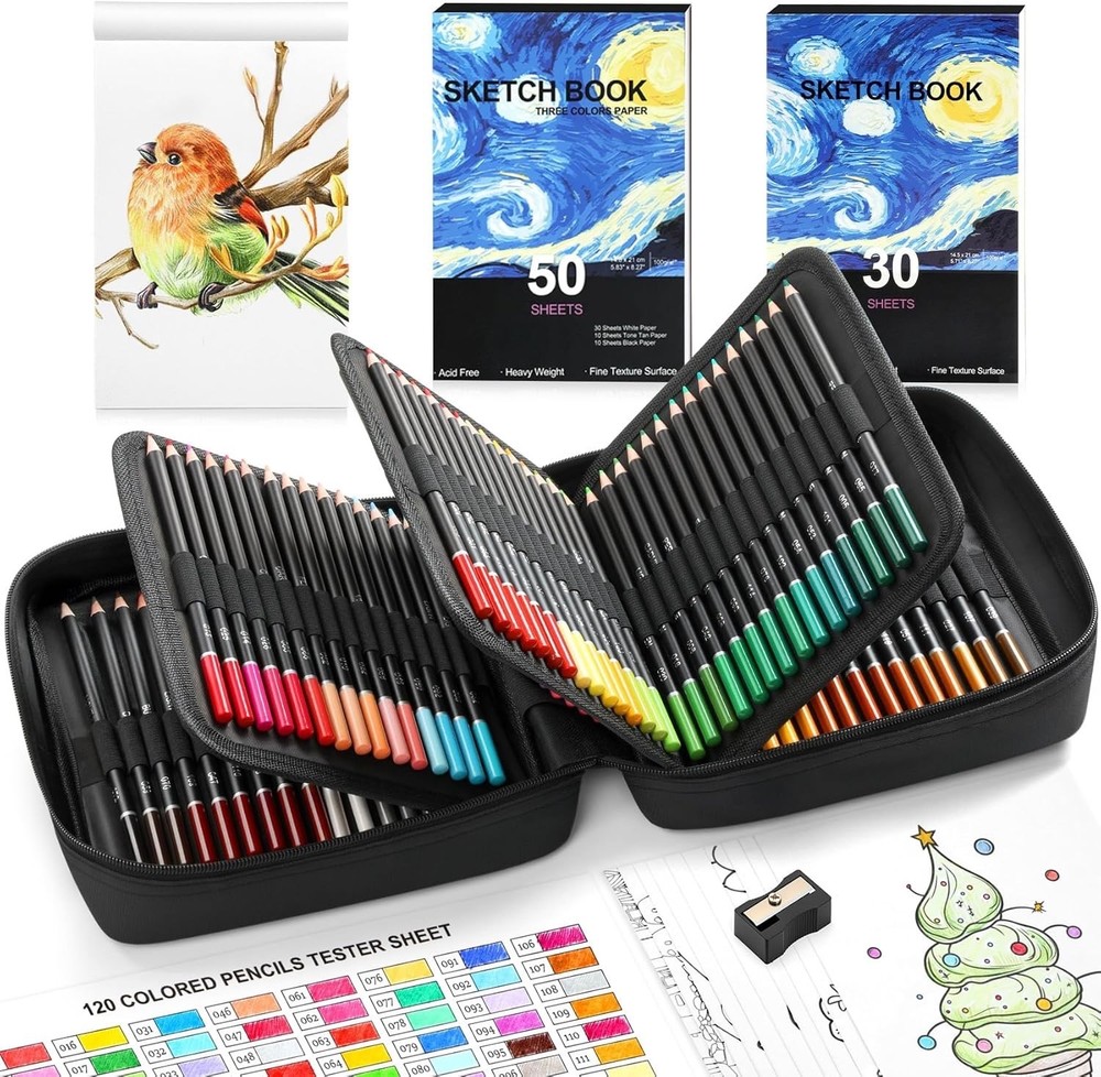 120 Pack Colored Pencils for Adult Coloring Books, Soft Core Oil Based – NEW