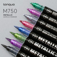 Metallic Acrylic Paint Markers, 48 Colors Dual Tip Acrylic Metallic Markers S…
