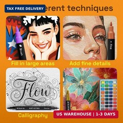 ARTISTRO 24 Acrylic Paint Markers – Paint Pens for Drawing – For Fabric, Rock, G