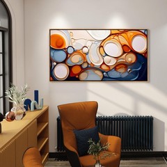 Large Abstract Wall Art: Framed Canvas for Living Room – Colorful Modern Aest…