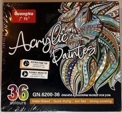 36 Color Water Based Acrylic Paint Pens Double Ended w/ extra fine & brush tips
