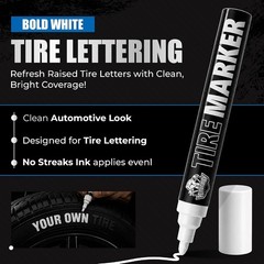 Permanent Tire Marker Kit White Paint Tire Lettering 4 Pack Markers