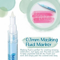 2 PCS 0.7mm Blue Masking Fluid Pen With Applicator Tip Watercolor Painting
