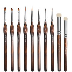 Detail Paint Brushes Dry Brushes, Golden Maple 10PC Flat 10PC, Bronze