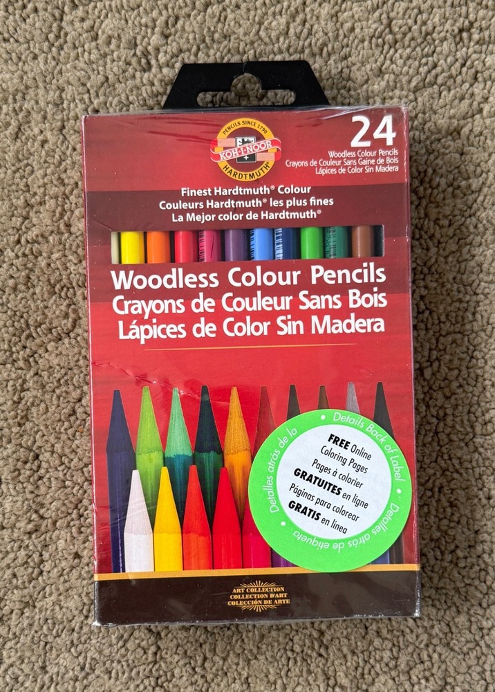 NEW! Koh-i-noor Hardtmuth Woodless Colored Pencils Art Drawing