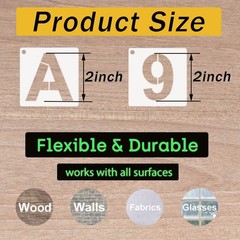 DZXCYZ Alphabet Letter Stencils 2 Inch, 36 Pcs Reusable Plastic 2 Inch