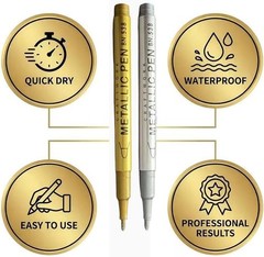 4Pcs Tombstone Marker Pens, Weatherproof Quick-Dry Oil-Based Fine Tip for Res…
