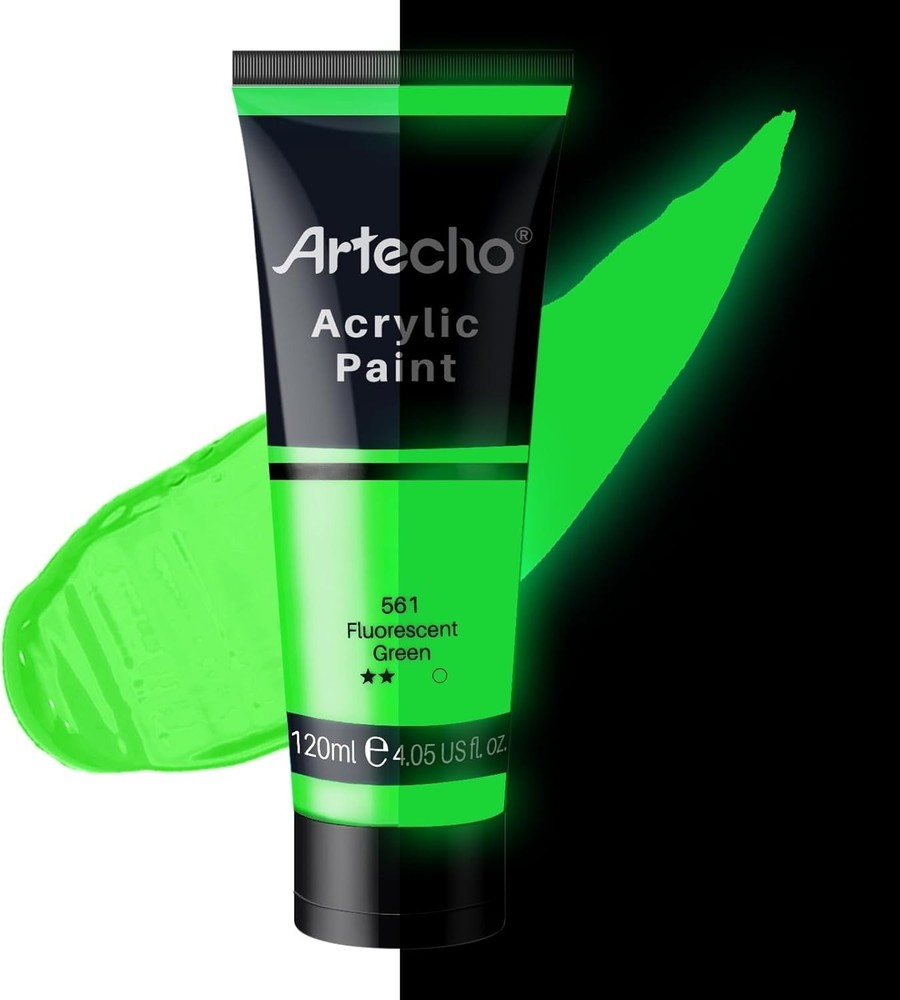 High-Quality Neon Green Glow Acrylic Paint – Perfect for Indoor/Outdoor Use
