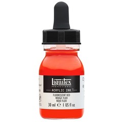 Professional Acrylic Ink Fluorescent Red Color Painting Art Jar 1 oz 30ml