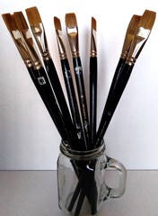 10 RED SABLE Artist Brushes |Comparable To GRUMBACHER 626-B