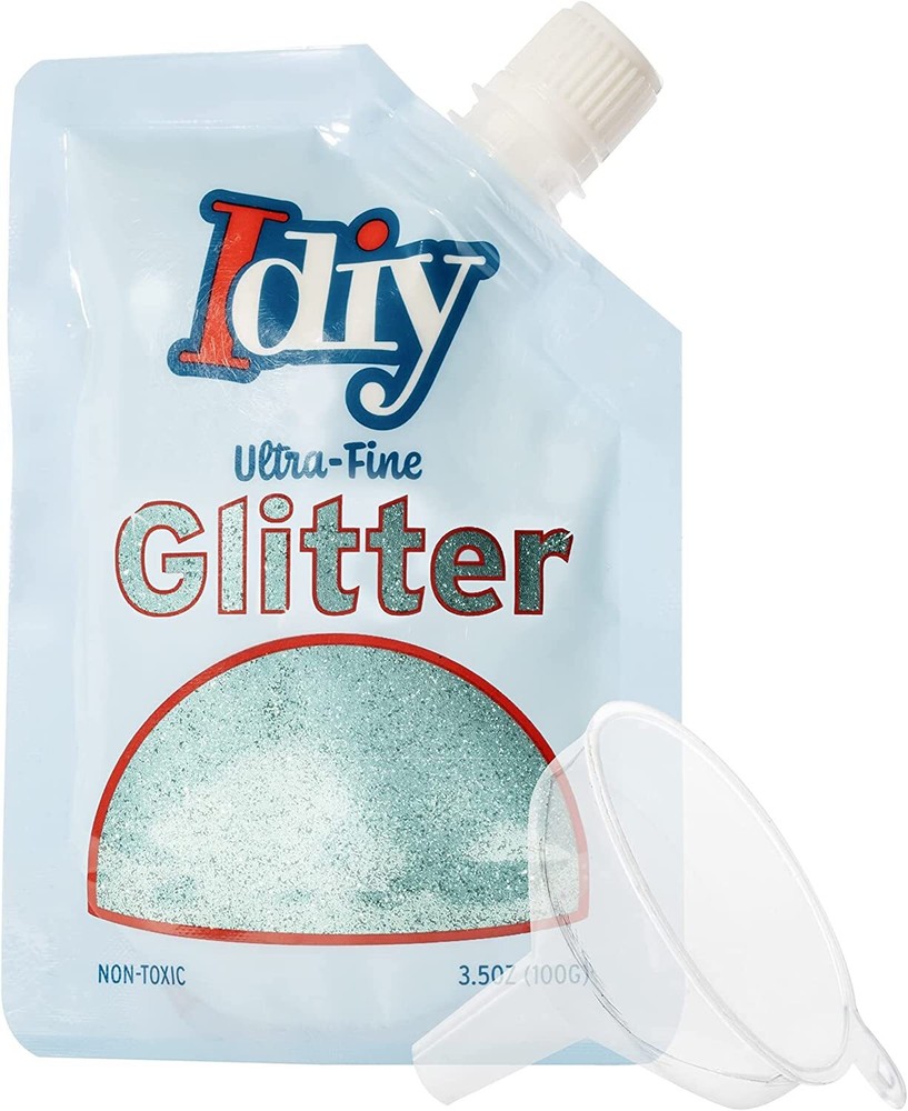 iDIY Ultra Fine Glitter (100g, 3.5 oz Pouch) w Easy-Pour Bag &