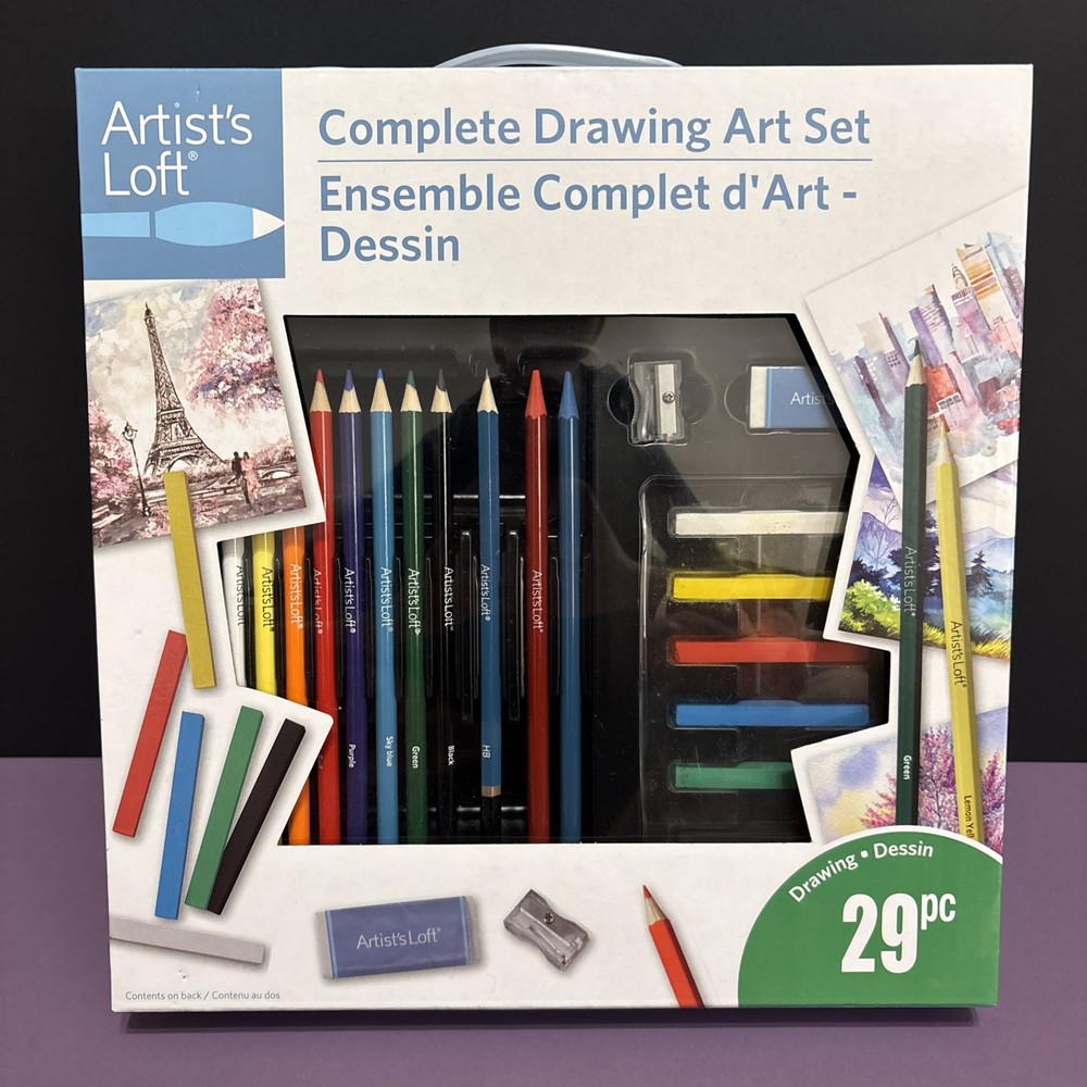 Artist’s Loft Complete Drawing Art Set. 29 Pcs. Pencils, Pastels, Drawing Sheets
