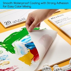 Disposable Artist Palette Paper Pad – 9″x12″, 50 Sheets, 80lb for Acrylic & Wate