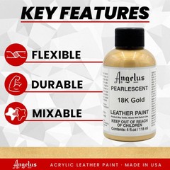 Pearlescent 18K Gold Acrylic Leather Paint 4oz