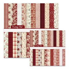 Floral Scrapbook Paper 48 Sheets 12×12 6×6 Double Sided Red for Card Making DIY