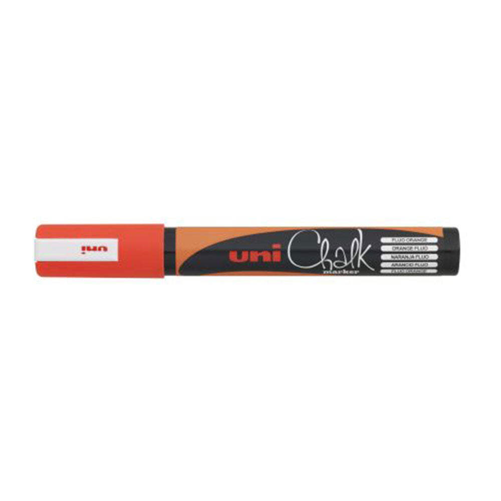 Uni Chalk Marker with Bullet Tip 3mm Fluoro orange Water Resistant Non toxic