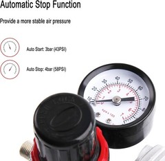 Powerful 1/6hp Portable Airbrush Compressor with Quiet Operation and Cooling Fan