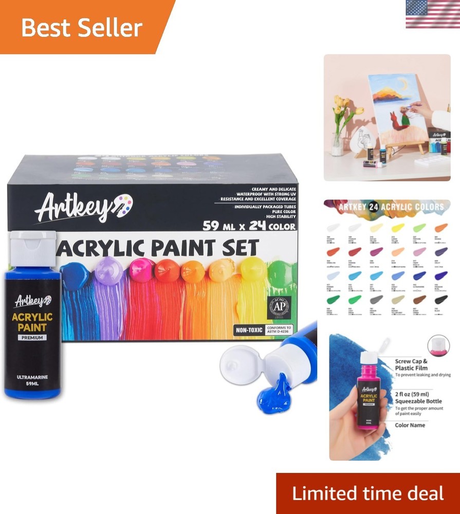 Set, 24 Colors 2 oz/59 ml Kit for Professional Artists & Beginners – Craft & …