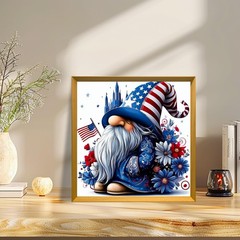 4th of July Diamond Art Kits for Adults, Independence Day Diamond Painting Gnome