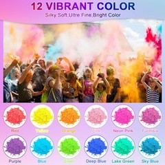 Matio Color Run Powder, 12 Pack 3.5oz/100g Each Natural 12 Colors, 12 Colors