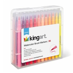 Watercolor Brush Marker Set – 36 Vivid Colors – Flexible Nylon Tips for Sketc…