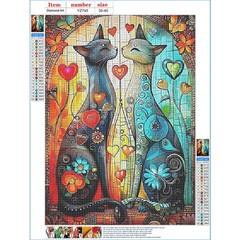 DPHERO Cartoon Cat Diamond Painting Kits for Beginners 12×16 inches, USYZ745