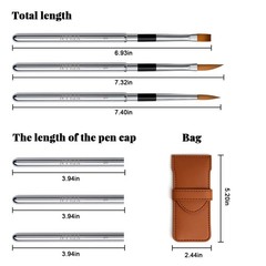 3 PCS Travel Watercolor Brushes, Leather Pouch, Round, Dagger, Flat, Fine Point